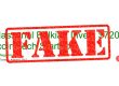 Fake news headline with FAKE stamp on top.